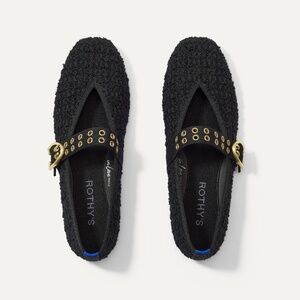 Rothy's Black and Gold Heels